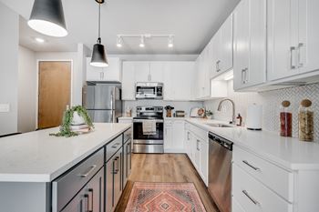 Herringbone tile backsplash*